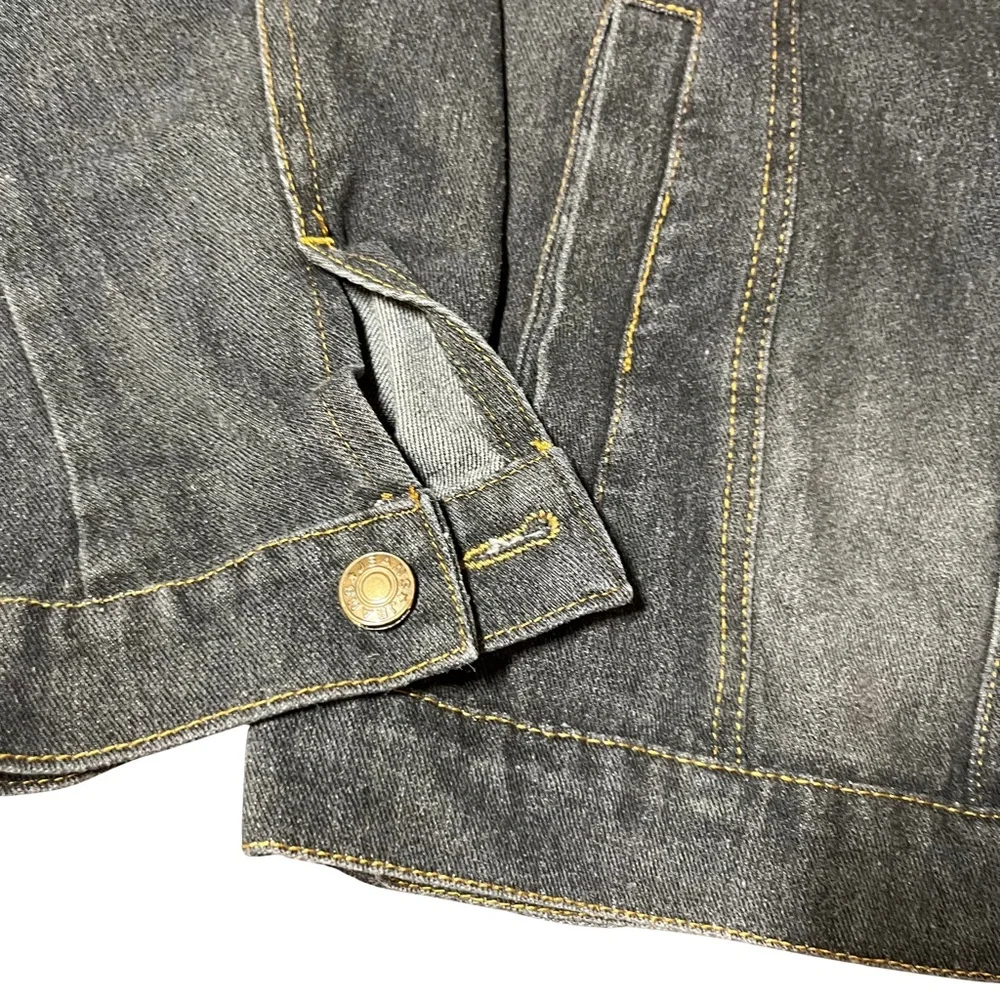 Men's Dark Blue Jean Wash Denim Casual Button Down Jacket - Picture 4 of 7